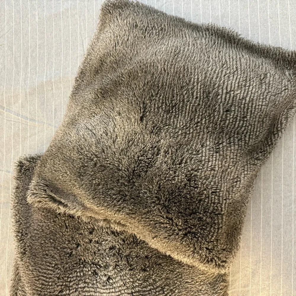 Restoration Hardware Faux Fur Pillow Covers - Grey and Brown